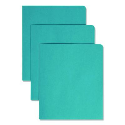 Two-Pocket Folders, Accommodates (100) 11 x 8.5 Sheets, Teal, 25/Box