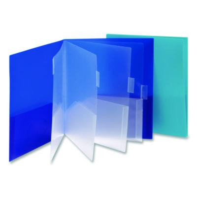 Poly Ten-Pocket Subject Folder, Accommodates (500) 11 x 8.5 Sheets, Assorted Colors, 2/Pack