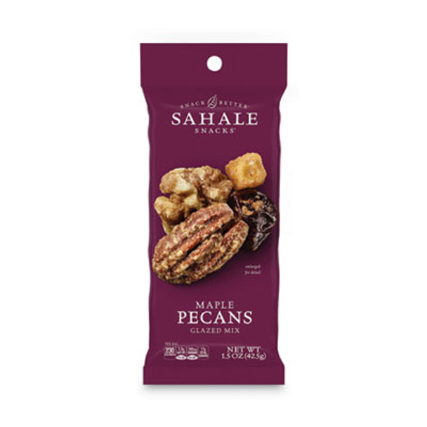 Glazed Mixes, Maple Cinnamon Pecan Walnut, 1.5 Oz Pouch, 18/Carton