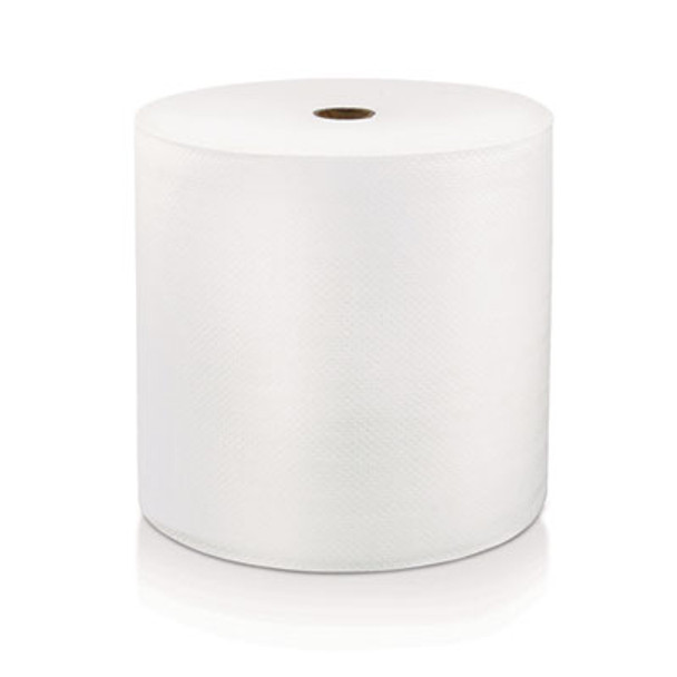 Hard Wound Roll Towel, 1-Ply, 8" x 800 Ft, White, 6 Rolls/Carton