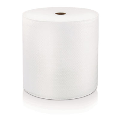 Hard Wound Roll Towel, 1-Ply, 7" x 800 Ft, White, 6 Rolls/Carton