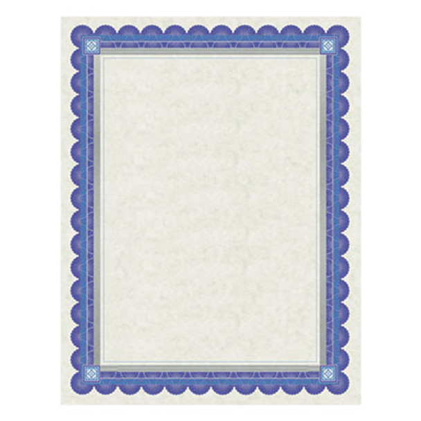 Parchment Certificates, Academic, 8.5 X 11, Ivory With Blue/Silver Foil Border, 15/Pack