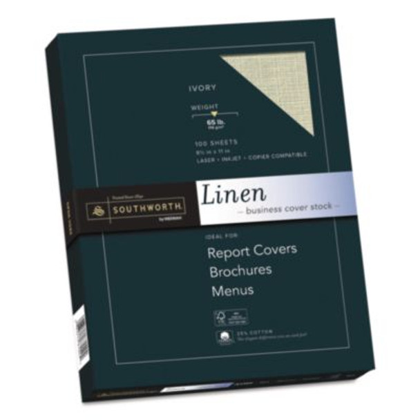 25% Cotton Linen Cover Stock, 65 Lb Cover Weight, 8.5 x 11, 100/Pack