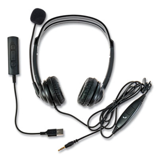 Zum3500 Binaural Over The Head Usb Headset, Black