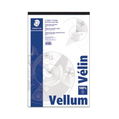 Mars Translucent Vellum Art And Drafting Paper, 16 Lb Bristol Weight, 11 x 17, Translucent, 50/Pad