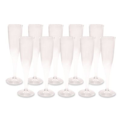 Plastic Champagne Glasses, 5 Oz, Clear, 10/Pack