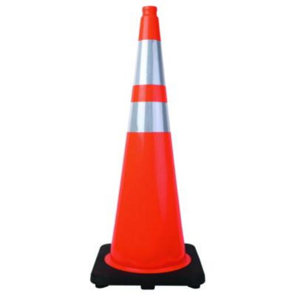 Traffic Cone, 14.5 x 1 x 36, Orange/Silver