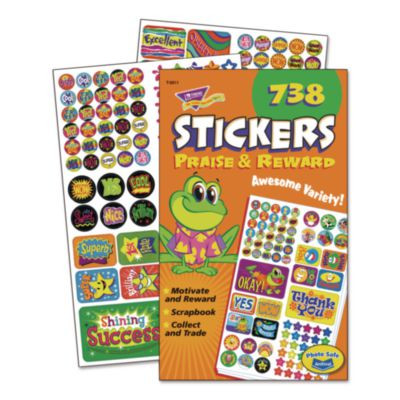 Sticker Assortment Pack, Frogs, Starts, Thank You!, Assorted Colors, 738/Pad