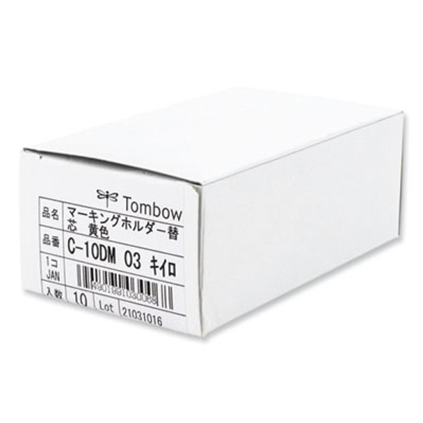 Mechanical Wax-Based Marking Pencil Refills, 4.4 Mm, Yellow, 10/Box