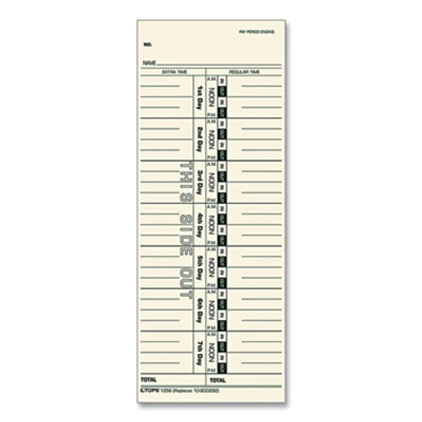 Time Clock Cards, Replacement For 10-800292, One Side, 3.5 X 9, 500/Box