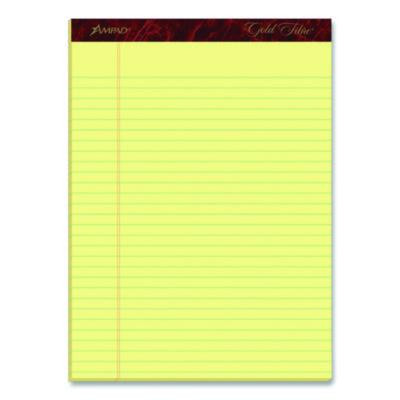 Gold Fibre Writing Pads, Wide/Legal Rule, (50) Canary Yellow 8.5 x 11 Sheets, 4/Pack