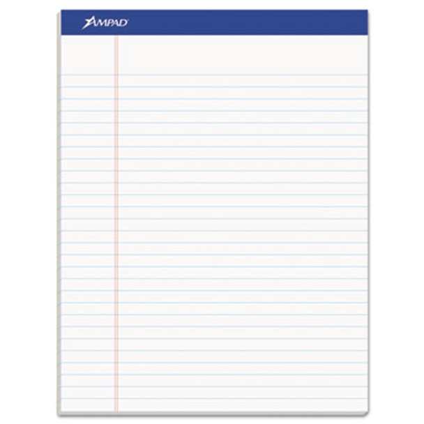 Recycled Writing Pads, Wide/Legal Rule, Politex Green Kelsu Headband, 50 White 8.5 X 11.75 Sheets, Dozen
