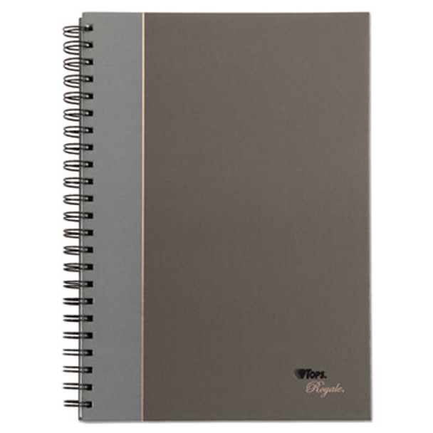 Royale Wirebound Business Notebooks, 1-Subject, Medium/College Rule, Black/Gray Cover, (96) 11.75 x 8.25 Sheets