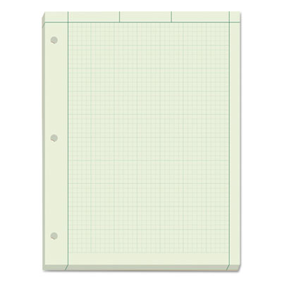 Engineering Computation Pads, Green Cover, Quadrille Rule (5 Sq/In, 1 Sq/In), (200) Green-Tint 8.5 x 11 Sheets