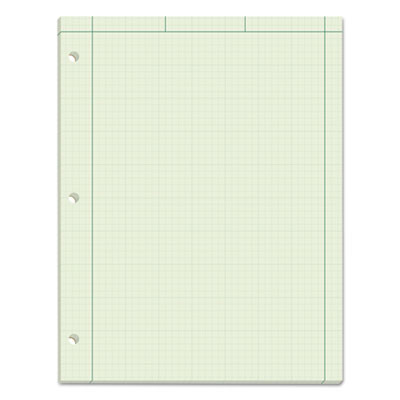 Engineering Computation Pads, Black/Green Cover, Quadrille Rule (5 Sq/In, 1 Sq/In), (100) Green-Tint 8.5 x 11 Sheets