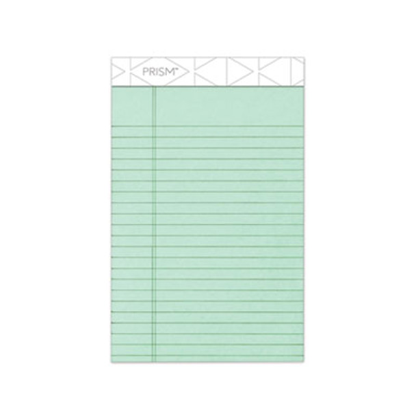 Prism + Colored Writing Pads, Narrow Rule, (50) Pastel Green 5 x 8 Sheets, 12/Pack