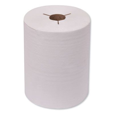 Universal Hand Towel Roll, Notched, 1-Ply, 8" x 425 Ft, Natural White, 12 Rolls/Carton