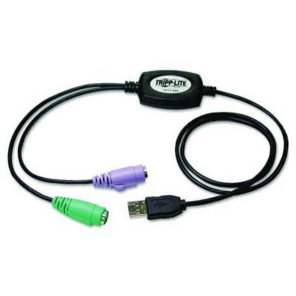 Usb To Ps/2 Adapter For Keyboard And Mouse, Usb-A Male To (2) Ps/2 Female, 18"
