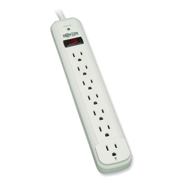 Protect It! Surge Suppressor, 7 Ac Outlets, 12 Ft Cord, 1,080 J, Light Gray