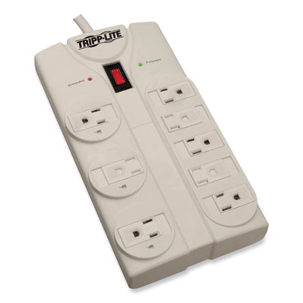 Protect It! Surge Suppressor, 8 Ac Outlets, 25 Ft Cord, 1,440 J, Light Gray