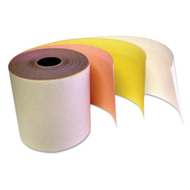 Carbonless Receipt Rolls, 3" X 67 Ft, White/Canary/Pink, 5/Pack