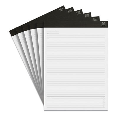 Notepads, Meeting-Minutes/Notes Format, (50) White 8.5 x 11 Sheets, 6/Pack