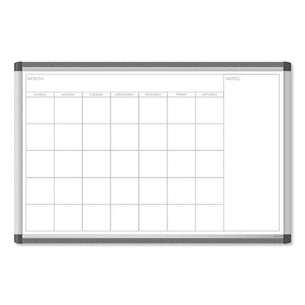 Pinit Magnetic Dry Erase Calendar, Monthly Planning/Scheduling, 36 x 24 (Actual Size: 35 x 23), White Surface, Aluminum Frame
