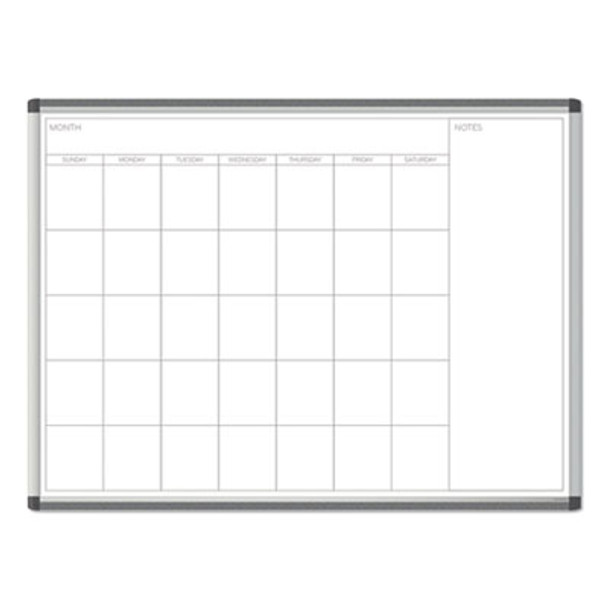 Pinit Magnetic Dry Erase Calendar, Monthly Planning/Scheduling, 48 x 36 (Actual Size: 47 x 35), White Surface, Aluminum Frame