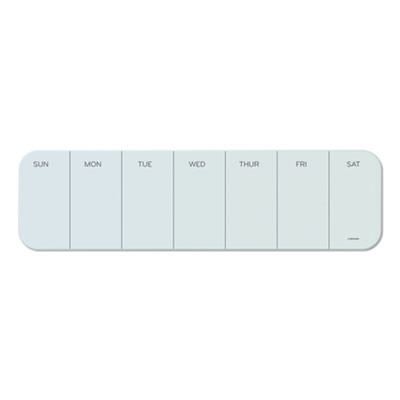 Cubicle Glass Dry Erase Board, Monthly Planning/Scheduling Calendar, 20" x 5.5", White Surface