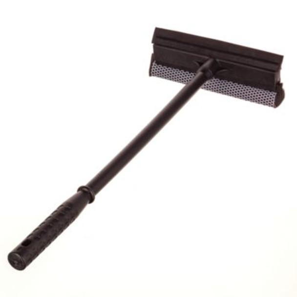 Auto Squeegee, 8" Rubber Blade, 8" Mesh Scrubber, 21" Plastic Handle With Grip, Black, 20/Carton