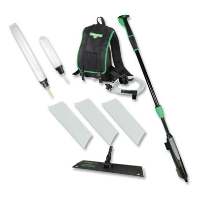 Excella Floor Finishing Kit, 20" Head, 48" To 65" Black/Green Plastic Handle