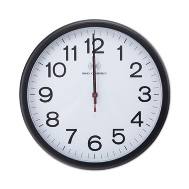 Deluxe 13 1/2" Indoor/Outdoor Atomic Clock, 13.5" Overall Diameter, Black Case, 1 Aa (Sold Separately)