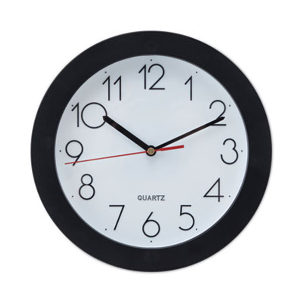 Bold Round Wall Clock, 9.75" Overall Diameter, Black Case, 1 Aa (Sold Separately)