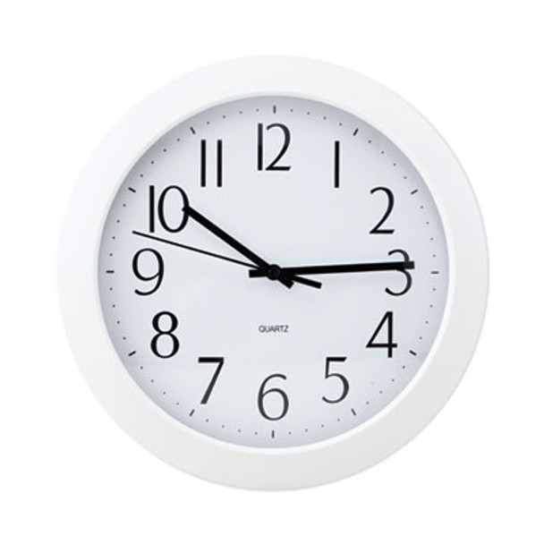 Whisper Quiet Clock, 12" Overall Diameter, White Case, 1 Aa (Sold Separately)