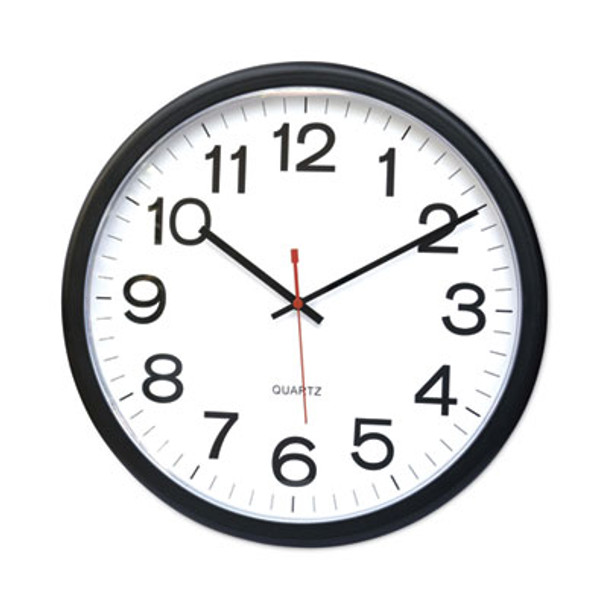 Indoor/Outdoor Round Wall Clock, 13.5" Overall Diameter, Black Case, 1 Aa (Sold Separately)