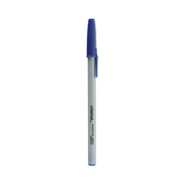 Ballpoint Pen Value Pack, Stick, Medium 1 Mm, Blue Ink, Gray/Blue Barrel, 60/Pack