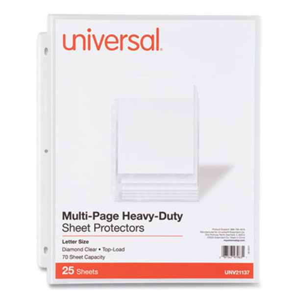 Deluxe Heavyweight Sheet Protector, Side: 3-Hole Punched, Top Load 8.5 x 11 Insert, Clear Front, 25/Pack