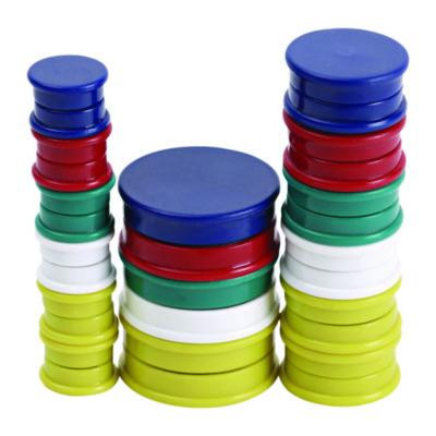 High-Intensity Assorted Magnets, Circles, Assorted Sizes: Small, Medium And Large, Assorted Colors, 30/Pack