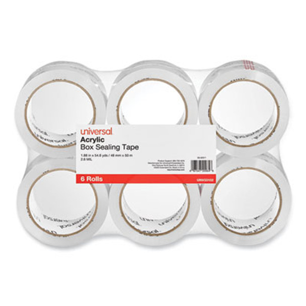 Moving And Storage Packing Tape, 3" Core, 1.88" x 54.6 Yd, Clear, 6/Pack
