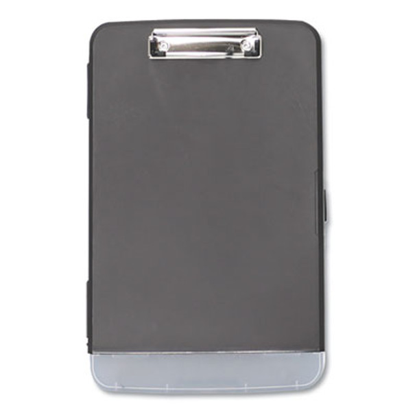 Storage Clipboard With Pen Compartment, 0.5" Clip Capacity, Holds 8.5 x 11 Sheets, Black