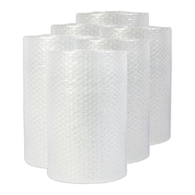 Bubble Packaging, 0.5" Thick, 12" x 30 Ft, Perforated Every 12", Clear, 6/Carton