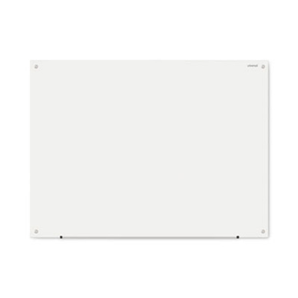 Frameless Glass Marker Board, 48" x 36", White Surface