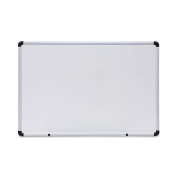 Modern Melamine Dry Erase Board With Aluminum Frame, 36" x 24", White Surface, Satin Aluminum Frame