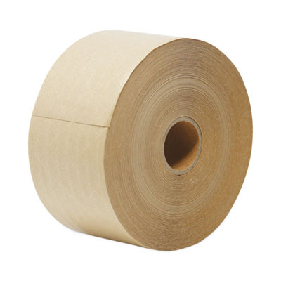 Glass-Fiber Reinforced Gummed Kraft Sealing Tape, 3" Core, 3" X 450 Ft, Brown, 10/Carton