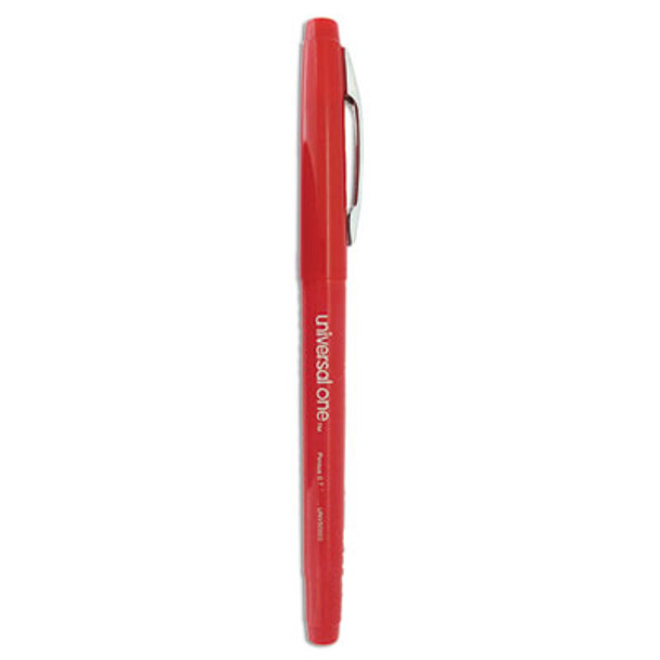 Porous Point Pen, Stick, Medium 0.7 Mm, Red Ink, Red Barrel, Dozen