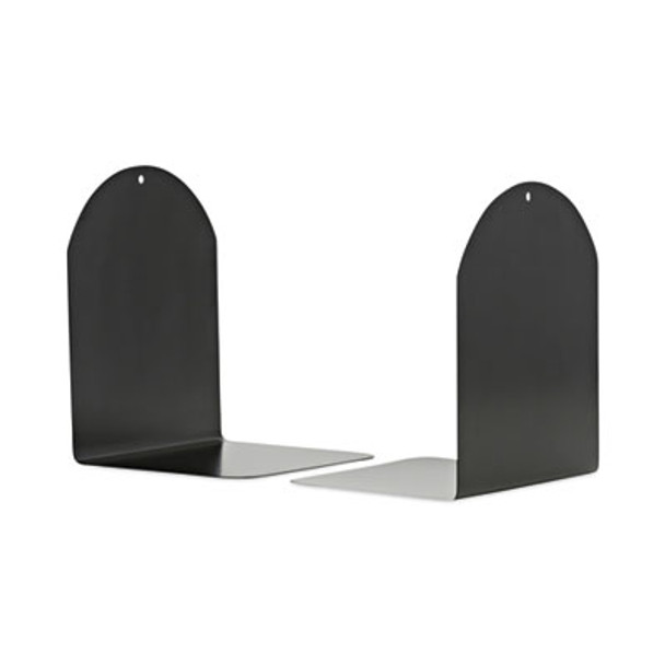 Magnetic Bookends, Magnetic Base, 6 x 5 x 7, Metal, Black, Pair