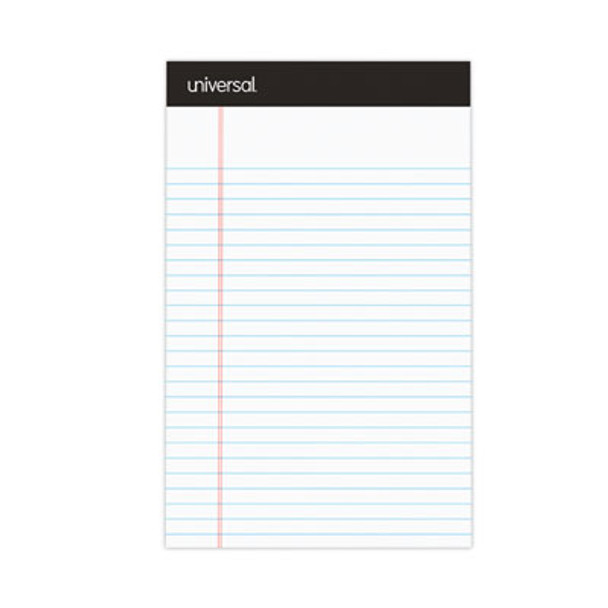 Premium Ruled Writing Pads With Heavy-Duty Back, Narrow Rule, Black Headband, 50 White 5 X 8 Sheets, 12/Pack