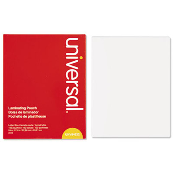 Laminating Pouches, 3 Mil, 9" X 11.5", Gloss Clear, 100/Box