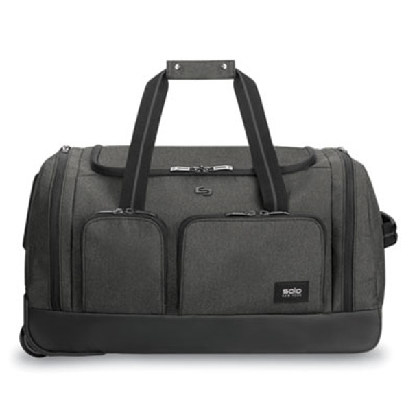 Leroy Rolling Duffel, Fits Devices Up To 15.6", Polyester, 12 x 10.5 x 10.5, Gray