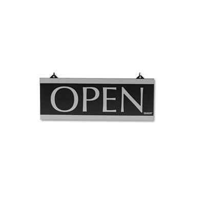 Century Series Reversible Open/Closed Sign, W/Suction Mount, 13 X 5, Black